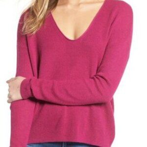 BP NWT textured Stitch V Neck Pullover Pink Plumier